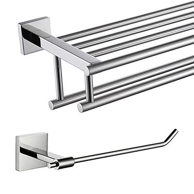 KOKOSIRI 32 Inch Bath Towel Rack with Double Towel Bars Bathroom Towel  Shelf Towel Ring 9 Inch Hand Towel Holder Polished Chrome B6005CH-L32+B3005CH  - Yahoo Shopping