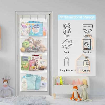 Stuffed Animal Storage Bag Over The Door Stuffed Animals Organizer With 4  Large Pockets Hanging Mesh Bags For Baby Plush Toys Bedroom Nursery Kids  Toy