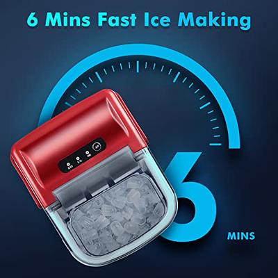 Simple Deluxe Countertop Ice Maker Machine, 9 Ice Cubes Ready in 6 Mins,  26lbs Ice/24Hrs, with Scoop & Basket, Self-Cleaning Function, for Home