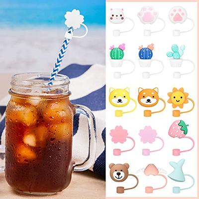 Silicone Straw Tips Cover,Cute Silicone Reusable Drinking Straw Tips Lids  Dust-Proof Straw Plugs for Straw Tips for Decor Outdoor 