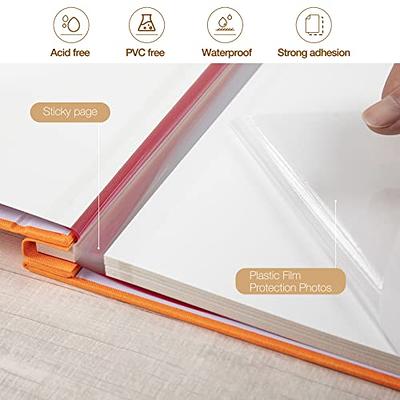 potricher Large Photo Album Self Adhesive 3x5 4x6 5x7 8x10 Pictures Linen  Cover 40 Blank Pages Magnetic DIY Scrapbook Album with A Metallic Pen  (Orange) - Yahoo Shopping