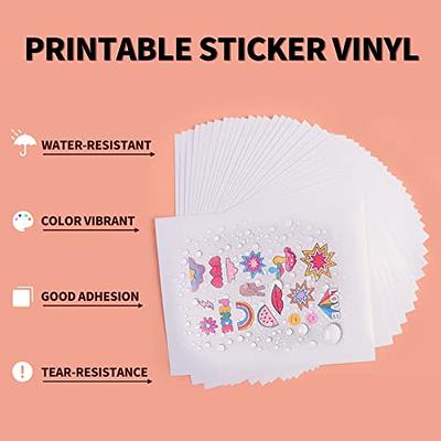 Homsto Vinyl Sticker Paper, Matte Printable Vinyl Sticker Paper for Inkjet  Printer, Quick-Drying, Water and Scratch-Resistant, Self-Adhesive for Most