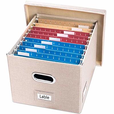 Huolewa New Collapsible File Storage Organizer Box, Decorative Linen Office  Document Storage Bins, Hanging Filing Organization Boxes for Letter/Legal  Folder Storage with Lids (Brown) - Box only - Yahoo Shopping