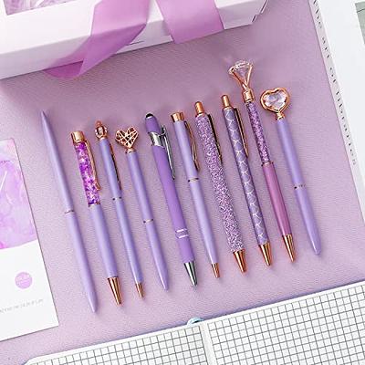 8 Pieces Pink Ballpoint Pen Set Metal Crystal Diamond Pen Liquid Sand  Glitter Pen Fancy Pens Retractable Black Ink Ball Point Pen Gifts for  Journaling