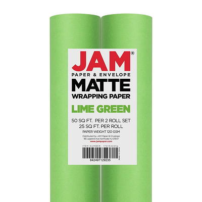 Jam Paper Lime Green Glossy Gift Wrapping Paper Roll - 2 Packs Of 25 Sq.  Ft. : Target