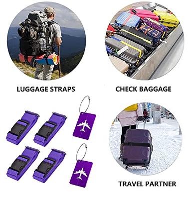 Veki Luggage Straps for Suitcases, Adjustable Cross Strap Luggage Belt for  Travel with Name ID Card, Luggage Accessories to Quickly Find The Suitcase