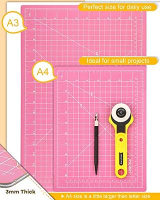 Thickened 18 x 12 (A3 size) Self-Healing Cutting Mat Sewing Mat,  Self-Healing Rotating Cutting Mat Double Sided Anti-Slip Craft Cutting Board,  Blade Table Protector Cutting Board for Crafts, Quilting Sewing Crafts,  Sewing