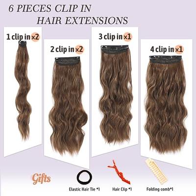 NAYOO Clip in Hair Extensions for Women 20 Inch Long Wavy Curly Medium Brown  Hair Extension Full Head Synthetic Hair Extension Hairpieces (6PCS, Medium  Brown) - Yahoo Shopping