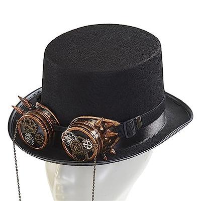 Steampunk Top Hat with Goggles Steampunk Hat Steampunk Time Traveler Hat Steampunk  Accessories Steampunk Bowler Hat White at  Men's Clothing store