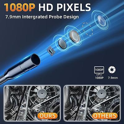 Endoscope Camera with Light, Industrial Digital Borescope, Snake Camera  1080P 8mm IP67 Waterproof Inspection Camera, Sewer Drain Camera with 6 LED  Lights 2.4 IPS Screen, 16.4FT Semi-Rigid Cable - Yahoo Shopping