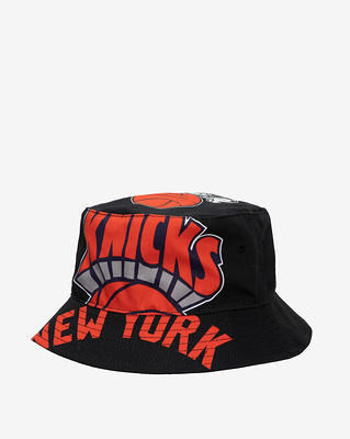 Men's Mitchell & Ness Black/Blue New York Knicks Team Script 2.0 Fitted Hat