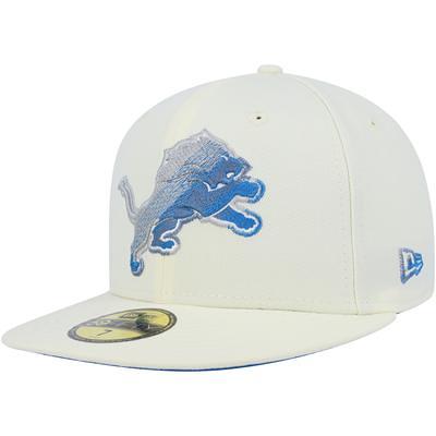 Men's New Era Cream Detroit Lions Chrome Color Dim 59FIFTY Fitted