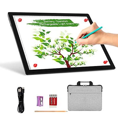 Rechargeable A2 Large Tracing Light Box with 3-Color Light Modes, Wireless  Ultra-Thin LED Light Board with 6-Level/Stepless Brightness, Cordless Trace