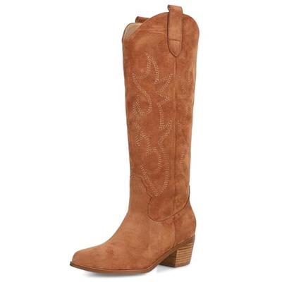  eczipvz Womens Cowboy Boots, Womens Flat Knee-high