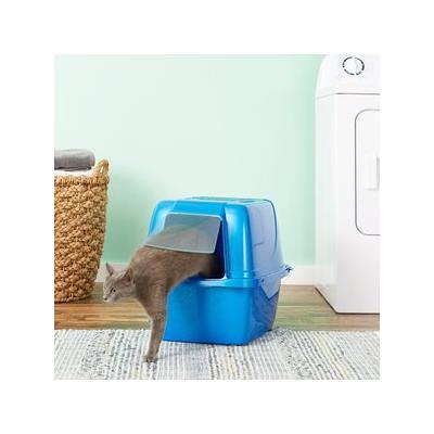 FRISCO Flip Top Hooded Corner Cat Litter Box, Large, 21-in 