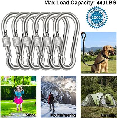 Acquwistach Locking Carabiner Clips 6 Pack 3.15 Stainless Steel Spring  Snap Hook Locking Carabiner Heavy Duty - 304 Premium Stainless Steel Thumb  Screw Carabiner Clip - Yahoo Shopping