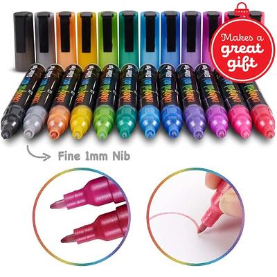 Rentuwa Paint Pens - Acrylic Paint Markers - 24 Colors Dual Tip Acrylic  Paint Pe