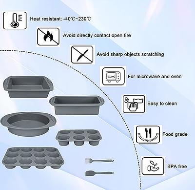 Air Fryer Silicone Loaf Pans for Baking, Non-Stick Bread Cake Pan, 8 inch  Airfryer Bakeware Sets, Meatloaf Brownie Corn, Fits Instant Pot, Ninja  Foodi, Cosori, Chefman, Power XL, Dash, BPA Free 