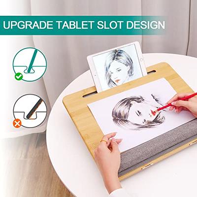  LORYERGO Adjustable Laptop Desk with Cushion, Mouse Pad &  Cellphone Slot - Laptop Stand for Bed & Couch, Riser for Home & Office :  Office Products