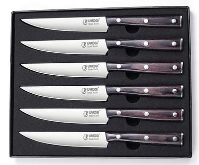 Knife Set German Steel Natural Wood Mirror Blade Kitchen Knives