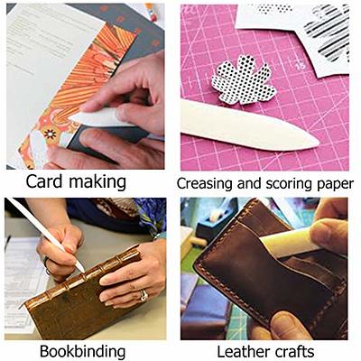 Genuine Bone Folder, VENCINK 8 inch Real Bone Folder Natural  Origami Paper Creaser Scoring Folding Tool for Leather Cards DIY Handmade  Bookbinding Burnishing Shaping Creasing