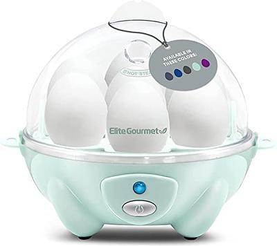 Elite Gourmet EGC007M# Rapid Egg Cooker, 7 Easy-To-Peel, Hard, Medium, Soft  Boiled Eggs, Poacher, Omelet Maker, Auto Shut-Off, Alarm, 16-Recipe  Booklet, BPA-Free, Mint, 7 Egg - Yahoo Shopping