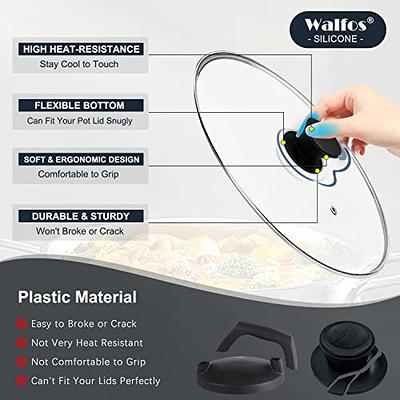 Walfos 2 Pack Universal Silicone Pot Lid Replacement Knob, Heat Resistant Pan  Lid Holding Handles, Dishwasher Safe, BPA Free, Great for Slow Cookers,  Skillets and Kitchen Cookware Covers - Yahoo Shopping