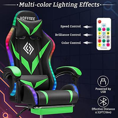 Gaming Chair with Light and Massage Lumbar support (New)