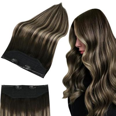 Sandy Blonde Invisible Wire Hair Extensions - 100% Real Remy Human