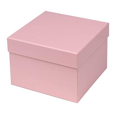 Aubiu Small Gift Boxes with Lids for Presents - Nesting Gift Boxes Set of 4  Pink Square Stackable Gift Boxes for Bridesmaid Proposal, Birthday Party