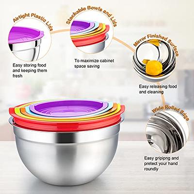 Stainless Steel 10 Piece Nested Mixing Bowl Set