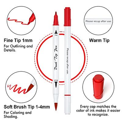 Art Markers Dual Brush Pens for Coloring, 168 Artist Colored Marker Set,  Fine and Brush Tip Pen Art Supplier for Kids Adult Coloring Books, Bullet  Journaling, Drawing 