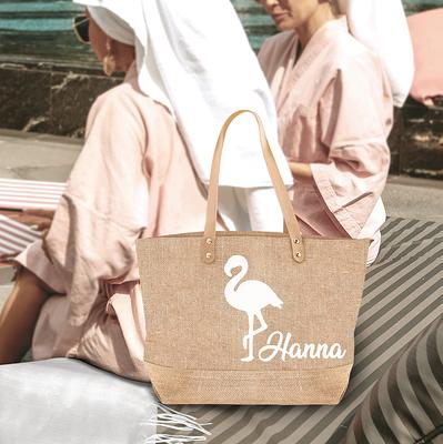 Flamingo Beach Bag, Custom Name Jute Bags, Bachelorette Personalized Tote  Bridesmaid Burlap Gift For Women - Yahoo Shopping