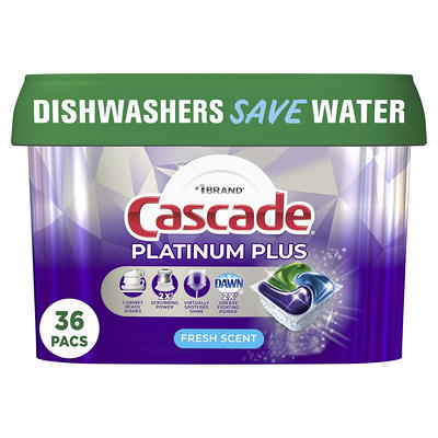 Cascade Platinum ActionPacs Fresh Scent Dishwasher Detergent with Dawn  36-Count (2-Pack) - Yahoo Shopping