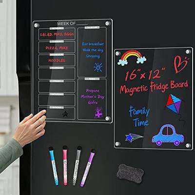 INMORVEN Acrylic Magnetic Calendar for Fridge, 2 Set Clear Dry Erase Board  Calendar for Refrigerator Reusable Planning Whiteboard, Includes Dry Erase  Markers with 4 Colors 16x12 - Yahoo Shopping