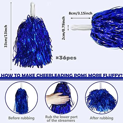 Lovecheer 2PCS Pom Poms Cheerleading Blue Metallic Cheer Pom Poms with  Baton Handle for Sports Team Spirit Party Cheering - Yahoo Shopping