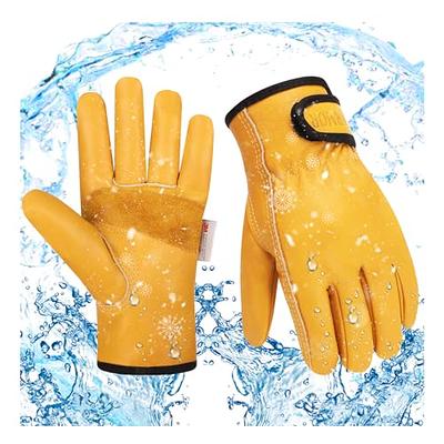 Mens Warm Winter Cold Weather Glove Leather Motorcycle Gloves Thermal  Linning