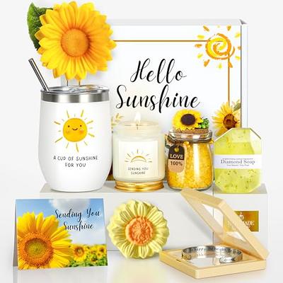 CUTEUP Sunflower Gifts for Women - Birthday Gifts Sending Sunshine Get Well  Soon Gifts Basket Self Care Package After Surgery Gift Box Thinking of You