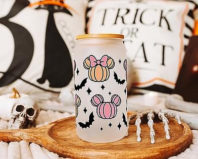 Halloween Glass Can, Ghost Glass Cup, Iced Coffee Glass for Spooky