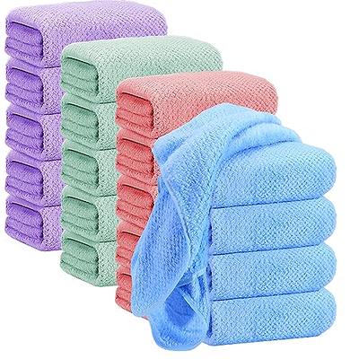 Newwiee 20 Pcs Large Bath Towels Bulk 55 x 28 300 GSM Extra Absorbent  Bath Towels Quick Drying Bathroom Towel for Bath Spa Fitness Sports Yoga  and Travel(Pink, Green, Blue, Purple) 