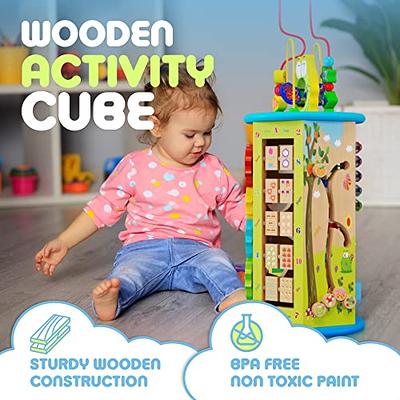 nicknack Activity Cube Baby Toys, 6 in 1 Multi-Purpose Learning Cube with  Music,Activity Center Shape Sorter Toy Gift for 18M+ Year Old Boy Girl