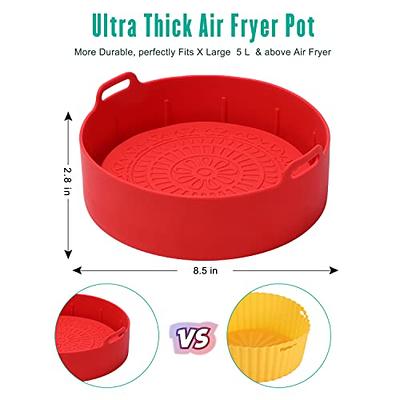 Air Fryer Silicone Liners, Silicone Fryer Basket Pot Reusable, Food Safe,  Heat-Resistant, Non-Stick Silicone Baking Tray Oven Accessories with 2  Liners and Split Strip for 5QT and UP, Red - Yahoo Shopping