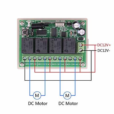 DieseRC Universal Wireless Remote Control Switch AC 110V 120V 240V 220V 10A  4 Channels RF Relay Receiver Board with 2 Transmitters for Motor Garage