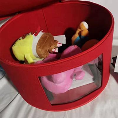 Hat Box Organizer Round Travel Hat Boxes Foldable Hat Storage Bag with Dustproof Lid Hat Storage Box Hat Boxes D