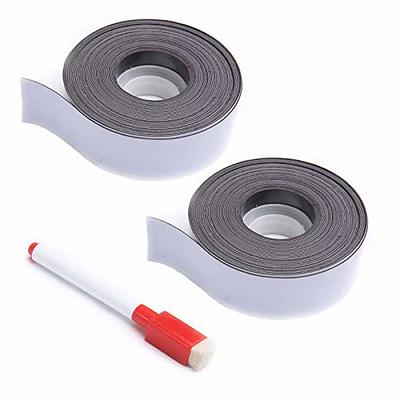 Dry Erase Magnet Roll Strip 1-Inch Wide by 25-Feet Long | Reusable, Customizable, Write on Labels, White
