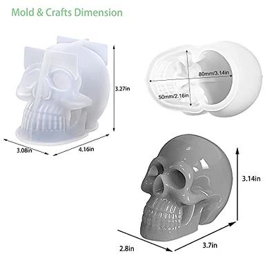 3 Pack Silicone Skull Molds Small Skull Resin molds Silicone Skeleton Skull  Decor Epoxy Resin Mold Silicone molds for Resin Candle Decoration, Cake