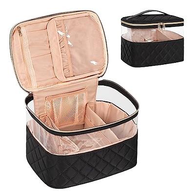 OCHEAL Large Clear Makeup Bag, Travel Cosmetic Bags for Women Transparent  Make Up Bag Organizer with Compartments Cosmetics Toiletries Makeup Case  -Black Nylon - Yahoo Shopping
