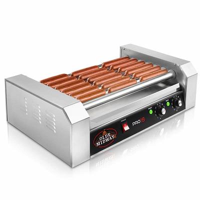 Olde Midway 167 sq. in. Stainless Steel Indoor Grill Hot Dog and Sausage  Electric Countertop Cooker Machine with 7-Rollers, Silver - Yahoo Shopping