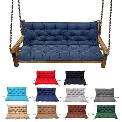 Outdoor Swing Replacement Seat Cushions Pad, 3 Seater Waterproof Non Slip  Overstuffed Bench Cushion, Loveseat Cushions with Ties for Porch Garden