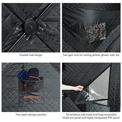 BASSDASH Ice Fishing Winter Shelter Pop Up Portable Thermal Hub